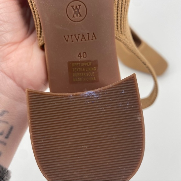 Vivaia Square Toe Block Heel Melody Slingback Nutmeg 40  9.5 - Picture 11 of 12